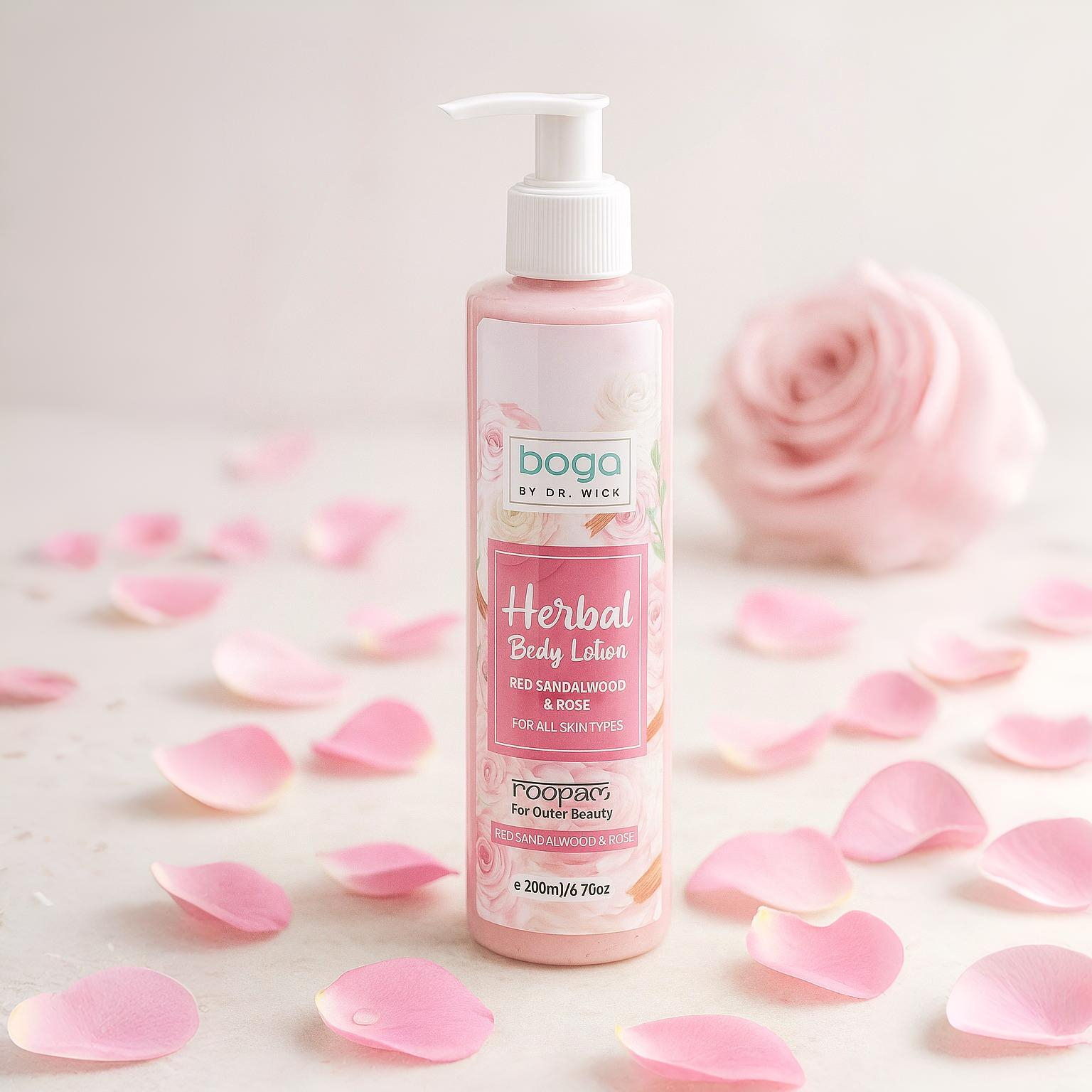 Day and Night use Red Sandlwood & Rose Herbal Lotion – Boga By Dr.Wick